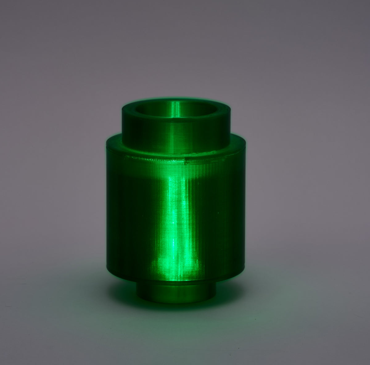 Translucent 1x1 Round Brick Lamp (10x): lit green